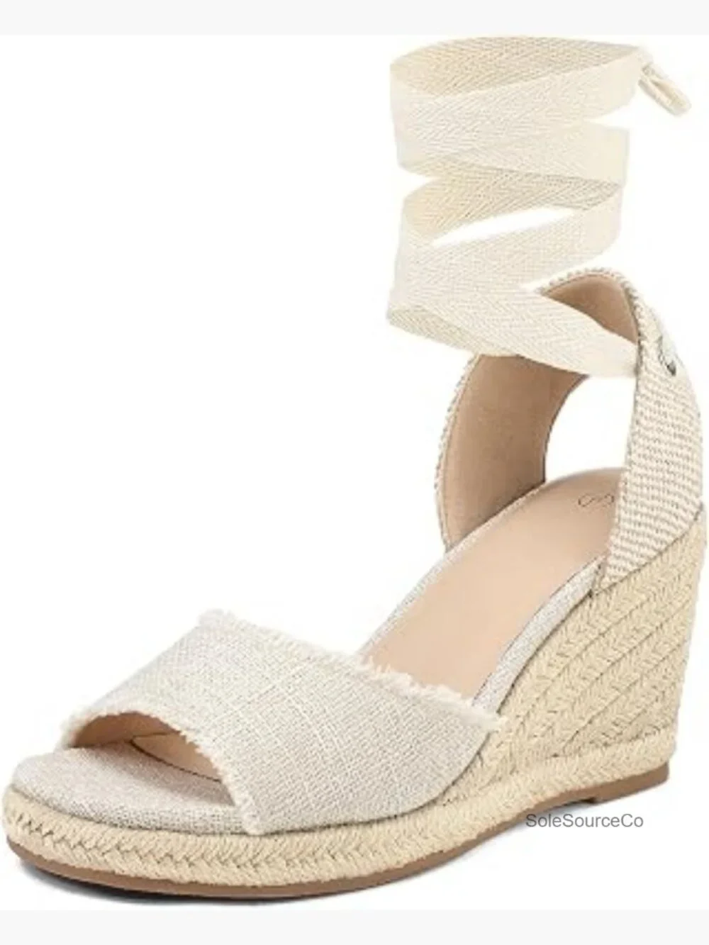 Wedge Sandals Open Toe Espadrilles Platform Ankle Strap Lace Up Summer Shoes